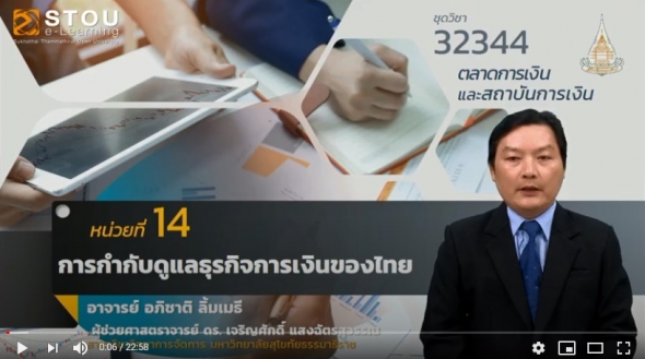 32344 หน่วยที่ 14 การกำกับดูแลธุรกิจการเงินของไทย