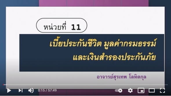 32332 สื่อสอนเสริมชุดวิชา 32332 การจัดการความเสี่ยงและหลักประกันภัย ครั้งที่4-2 ผลิตภาค1/2563