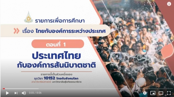10152 โมดูล  4 ตอนที่ 1 ประเทศไทยกับองค์การสันนิบาตชาติ