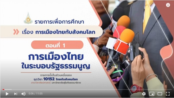 10152 โมดูล  6 ตอนที่ 1 การเมืองไทยในระบอบรัฐธรรมนูญ