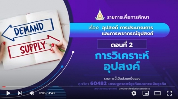 60482 รายการที่ 2 ตอนที่ 2 การวิเคราะห์อุปสงค์