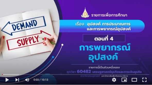 60482 รายการที่ 2 ตอนที่ 4 การพยากรณ์อุปสงค์