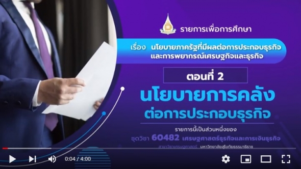 60482 รายการที่ 7 ตอนที่ 2 นโยบายการคลังต่อการประกอบธุรกิจ