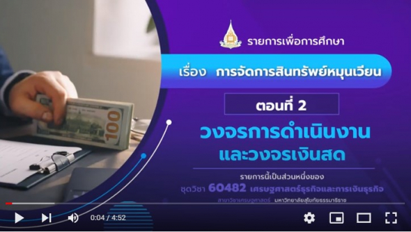 60482 รายการที่ 11 ตอนที่ 2 วงจรการดำเนินงานและวงจรเงินสด