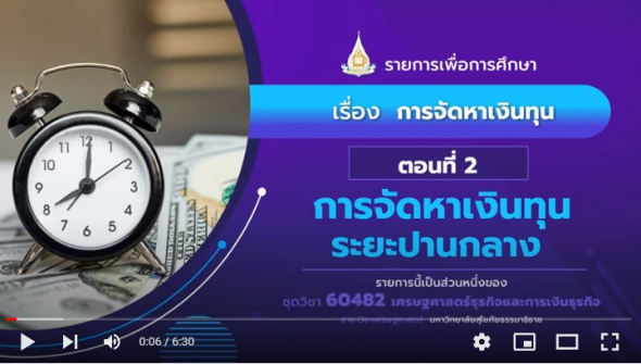 60482 รายการที่ 13 ตอนที่ 2 การจัดหาเงินทุนระยะปานกลาง