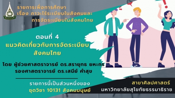 10131 โมดูล 4 ตอนที่ 4 แนวคิดเกี่ยวกับการจัดระเบียบสังคมไทย