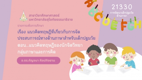 21330 รายการที่ 4 ตอนที่ 3 แนวคิดทฤษฎีของนักจิตวิทยากลุ่มภาษาและการคิด