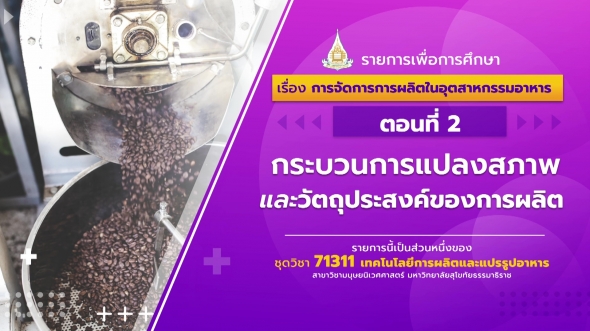 71311 รายการที่ 3 ตอนที่ 2 กระบวนการแปลงสภาพและวัตถุประสงค์ของการผลิต