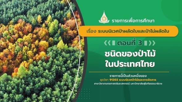 91202 รายการที่ 5 ตอนที่ 3 ขนิดของป่าไม้ในประเทศไทย
