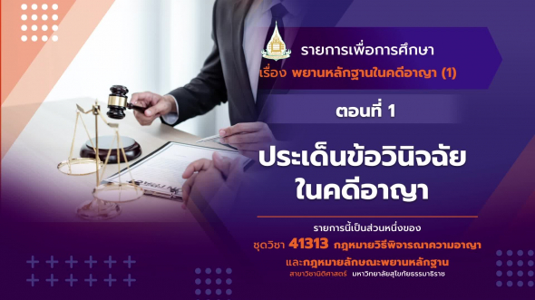 41313 รายการที่  12 ตอนที่ 1 ประเด็นข้อวินิจฉัยในคดีอาญา