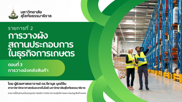 94330 รายการที่  2 ตอนที่ 3 การวางผังคลังสินค้า