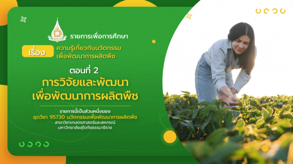 95730  รายการที่ 1 ตอนที่ 2 การวิจัยและพัฒนาเพื่อพัฒนาการผลิตพืช