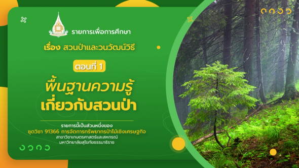 91366  รายการที่ 8 ตอนที่ 1 พื้นฐานความรู้เกี่ยวกับสวนป่า