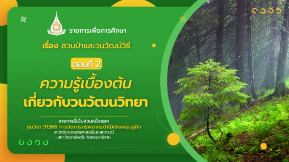 91366  รายการที่ 8 ตอนที่ 2  ความรู้เบื้องต้นเกี่ยวกับวนวัฒนวิทยา