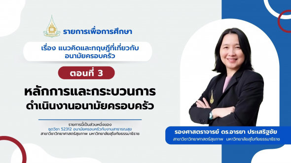 52312  รายการที่ 2 ตอนที่ 3 หลักการและกระบวนการดำเนินงานอนามัยครอบครัว