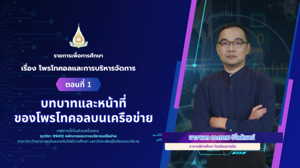 99412  รายการที่ 3 ตอนที่ 1 บทบาทและหน้าที่ของโพรโทคอลบนเครือข่าย