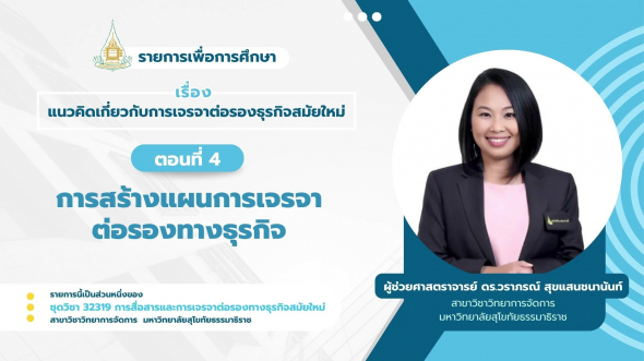 32319  รายการที่ 8 ตอนที่ 4  การสร้างแผนการเจรจาต่อรองทางธุรกิจ
