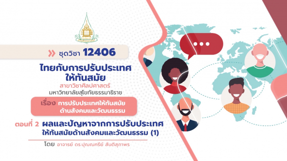 12406 รายการที่ 10 ตอนที่ 2 ผลและปัญหาจากการปรับประเทศให้ทันสมัยด้านสังคมและวัฒนธรรม (1)