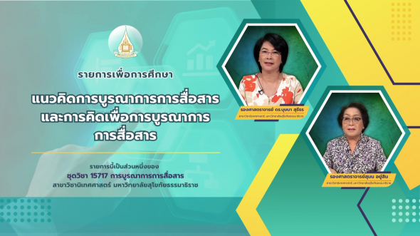 15717  รายการที่ 1 แนวคิดการบูรณาการการสื่อสาร และการคิดเพื่อการบูรณาการการสื่อสาร