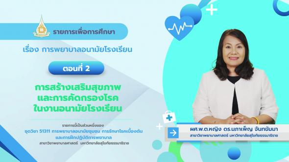 51311  รายการที่ 8 ตอนที่ 2 การสร้างเสริมสุขภาพและการคัดกรองโรค ในงานอนามัยโรงเรียน