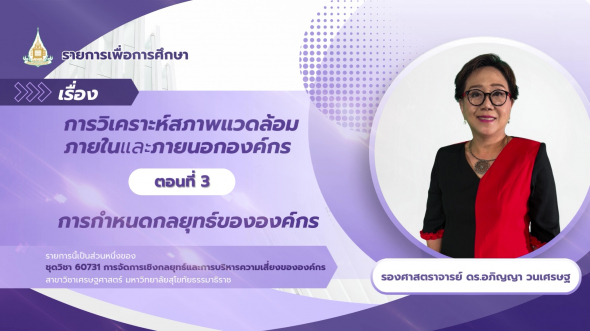 60731  รายการที่ 2 ตอนที่ 3 การกำหนดกลยุทธ์ขององค์กร