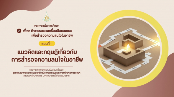 25406  รายการที่ 7 ตอนที่ 1 แนวคิดและทฤษฎีเกี่ยวกับการสำรวจความสนใจในอาชีพ