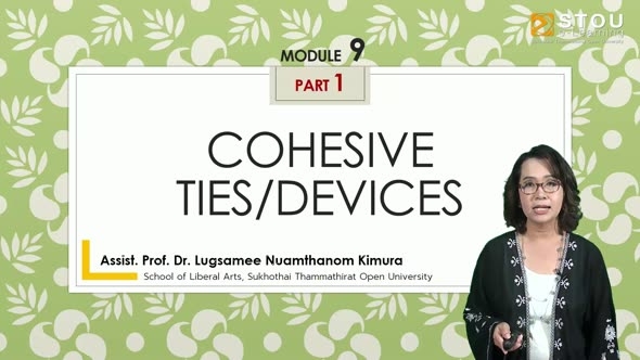 14215 Module 9 (Part 1) : Cohesive Ties/Devices